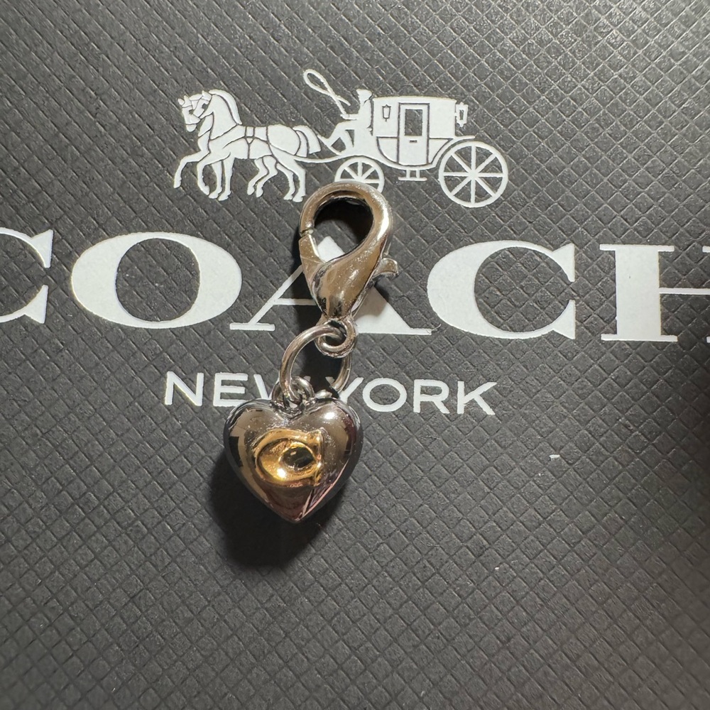 Coach mini black heart charm